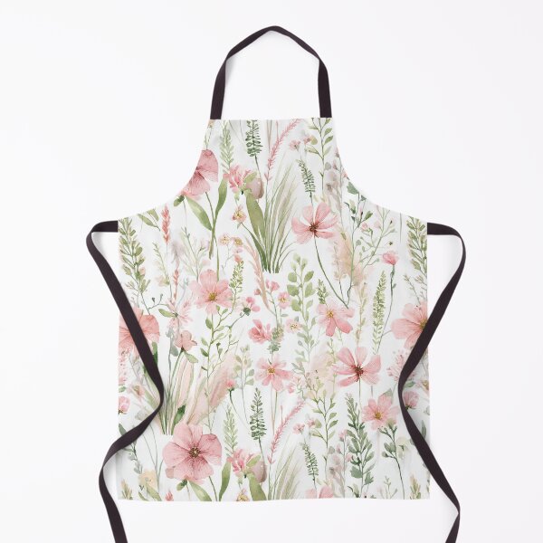 Item preview, WILDFLOWERS BLUSH pastel pink, sage green leafy botanicals watercolor leaves painting spring theme shades of pink designed and sold by navitalidesign.