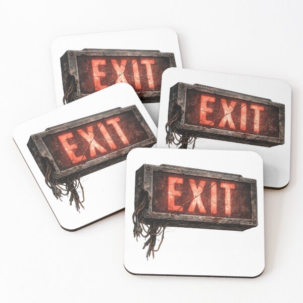 Item preview, Distressed Exit Sign with Exposed Wires designed and sold by jgvisualarts.
