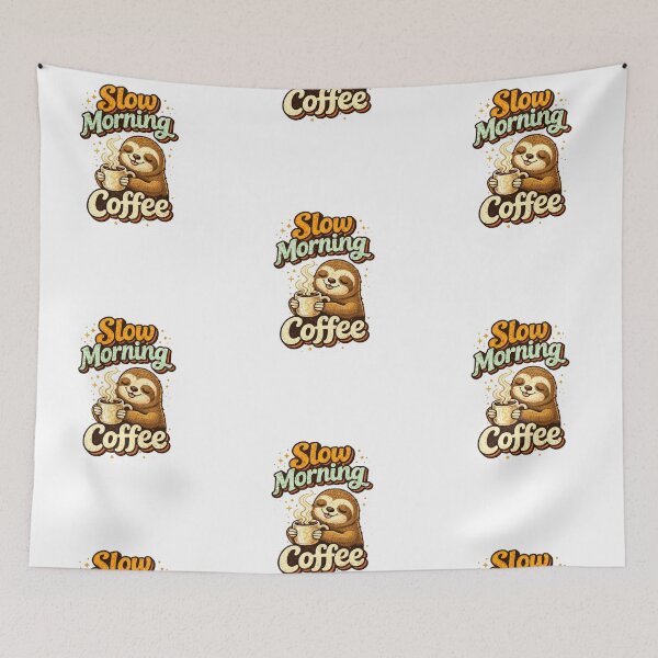 Item preview, Funny Coffee Lover Shirt – Slow Morning Sloth Coffee, Not a Morning Person, Cute Sloth Gift designed and sold by ArtByTripti.