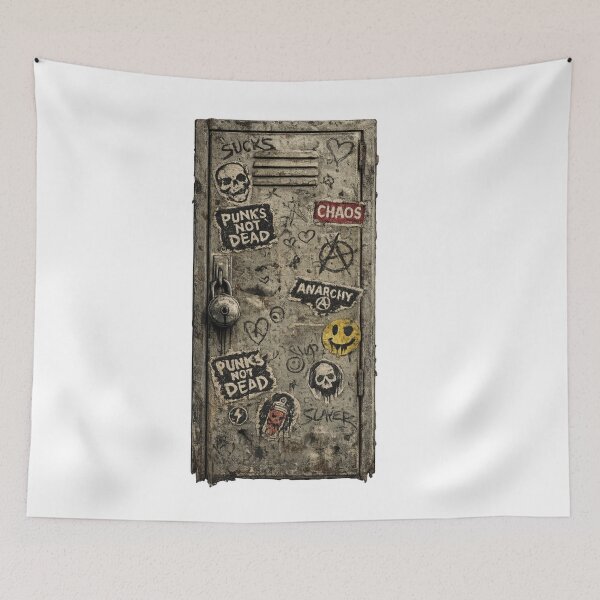Item preview, Graffiti-Covered Punk Door with Padlock designed and sold by jgvisualarts.