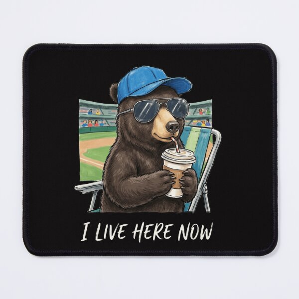 Item preview, Funny Bear Ballfield Baseball - I live here now Bear Ballfield designed and sold by randomslife.