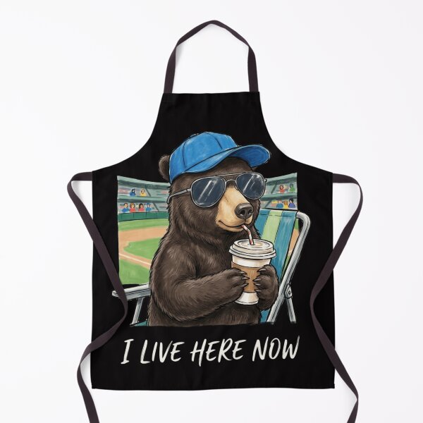 Item preview, Funny Bear Ballfield Baseball - I live here now Bear Ballfield designed and sold by randomslife.