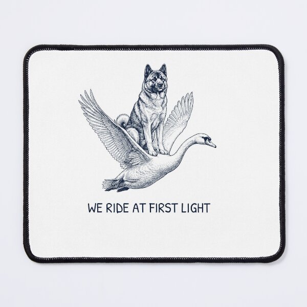 Item preview, We Ride at First Light Funny Akita Mute Swan Dog Lover designed and sold by DoodleTortle.