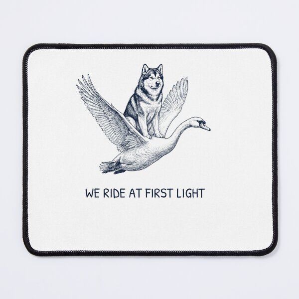 Item preview, We Ride at First Light Funny Alaskan Malamute Mute Swan Dog Lover designed and sold by DoodleTortle.