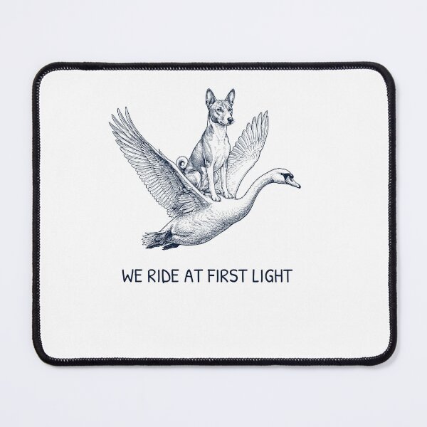 Item preview, We Ride at First Light Funny Basenji Mute Swan Dog Lover designed and sold by DoodleTortle.