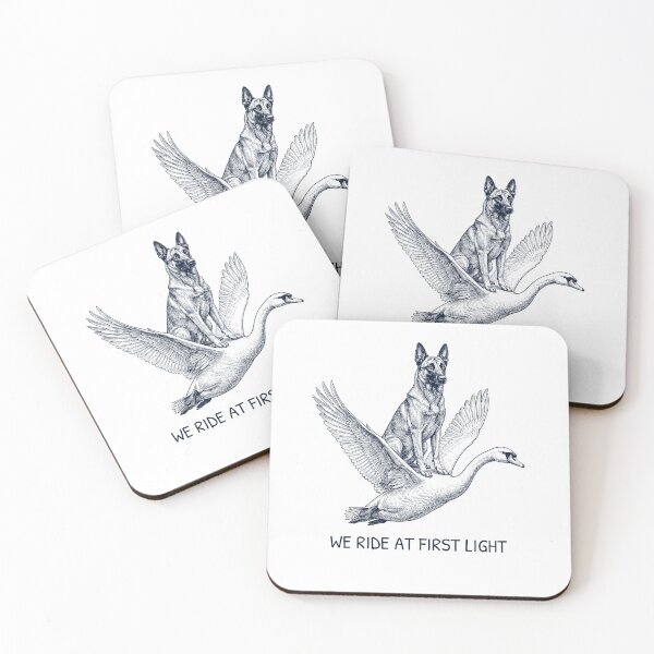 Item preview, We Ride at First Light Funny Belgian Malinois Mute Swan Dog Lover designed and sold by DoodleTortle.