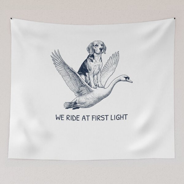 Item preview, We Ride at First Light Funny Beagle Mute Swan Dog Lover designed and sold by DoodleTortle.