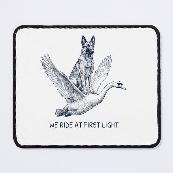 Item preview, We Ride at First Light Funny Belgian Malinois Mute Swan Dog Lover designed and sold by DoodleTortle.