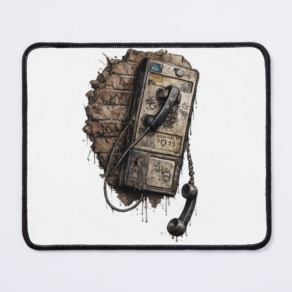 Item preview, Abandoned Payphone on Crumbling Brick Wall designed and sold by jgvisualarts.