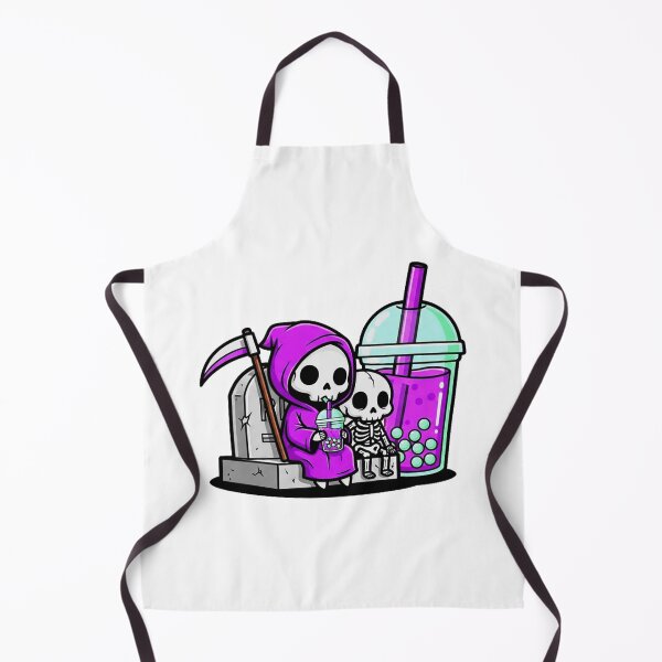 Item preview, Cute Grim Reaper Drinking Boba – Funny Skeleton Bubble Tea designed and sold by melisagaras88.