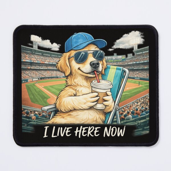 Item preview, Funny Dog Ballfield Baseball - I live here now Dog Ballfield designed and sold by randomslife.