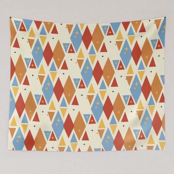 Item preview, Retro Geometric Diamond Harlequin Star Pattern designed and sold by Vileprint.