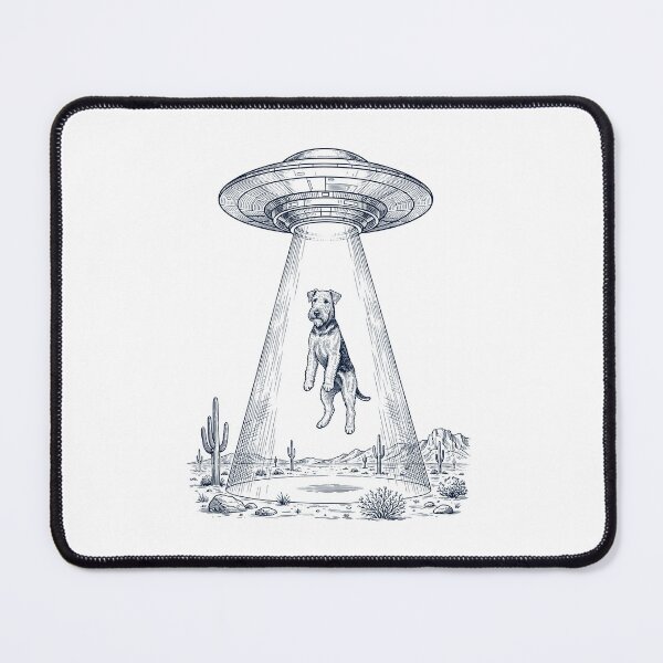Item preview, Vintage Airedale Terrier UFO Alien Western Dog Mom Dad Lover designed and sold by TerryConnells.