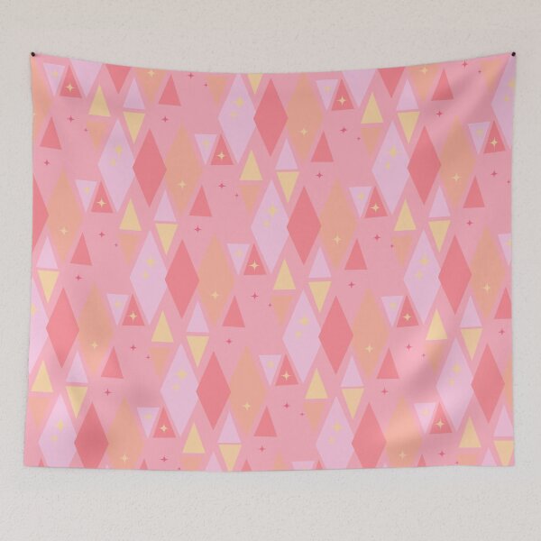 Item preview, Pastel Pink & Yellow Retro Geometric Diamond Star Pattern designed and sold by Vileprint.