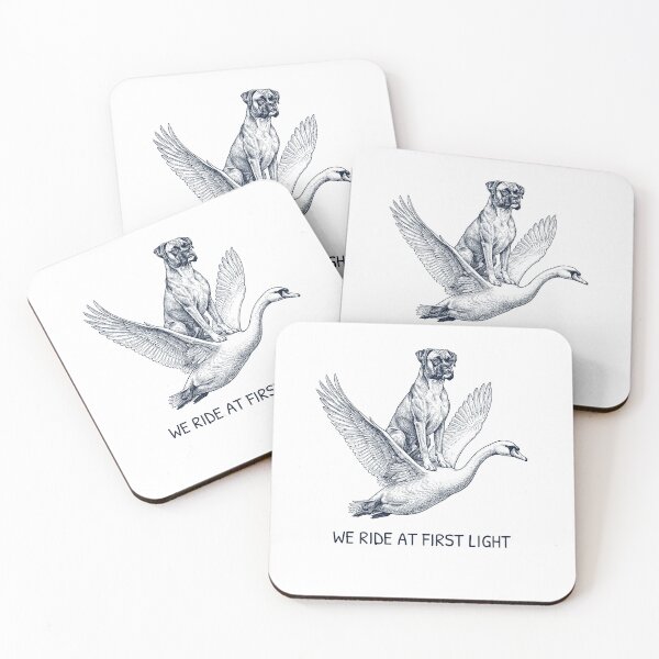 Item preview, We Ride at First Light Funny Boxer Dog Mute Swan Dog Lover designed and sold by DoodleTortle.