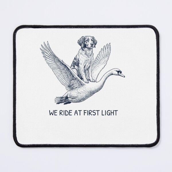 Item preview, We Ride at First Light Funny Brittany Mute Swan Dog Lover designed and sold by DoodleTortle.