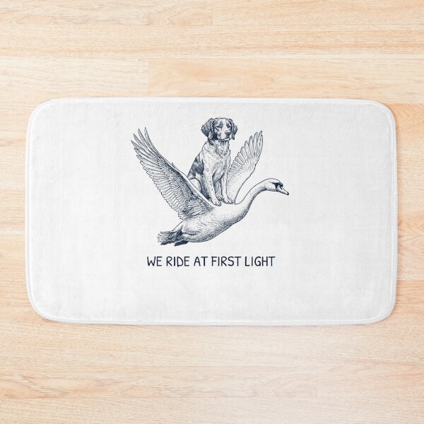 Item preview, Cabalgamos al amanecer. Divertida Brittany, amante de los perros cisne mudos. designed and sold by DoodleTortle.