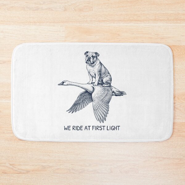 Item preview, We Ride at First Light Funny Bulldog Mute Swan Dog Lover designed and sold by DoodleTortle.