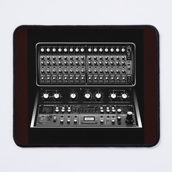 Item preview, Vintage Analog Synthesizer Console | Black and White Electronic Music Art designed and sold by inkoutninja.