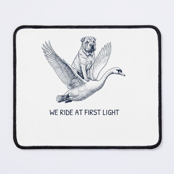 Item preview, We Ride at First Light Funny Chinese Shar Pei Mute Swan Dog Lover designed and sold by DoodleTortle.