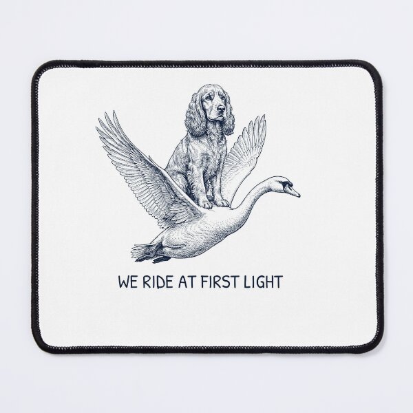 Item preview, We Ride at First Light Funny Cocker Spaniel Mute Swan Dog Lover designed and sold by DoodleTortle.