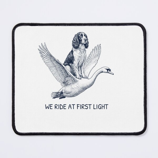 Item preview, We Ride at First Light Funny English Springer Spaniel Mute Swan Dog Lover designed and sold by DoodleTortle.