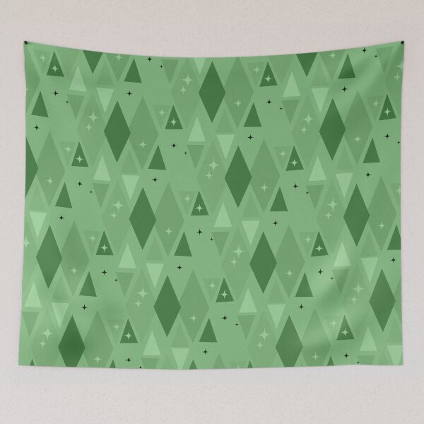 Item preview, Sage Green Retro Geometric Diamond Harlequin Star Pattern designed and sold by Vileprint.