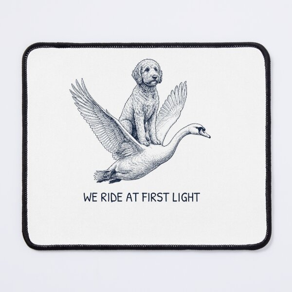 Item preview, We Ride at First Light Funny Goldendoodle Mute Swan Dog Lover designed and sold by DoodleTortle.
