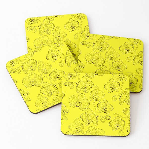 Item preview, Sketch black orchid flowers on bright background designed and sold by fuzzyfox.