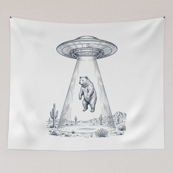 Item preview, Vintage Bear UFO Alien Western Animal Lover designed and sold by TerryConnells.
