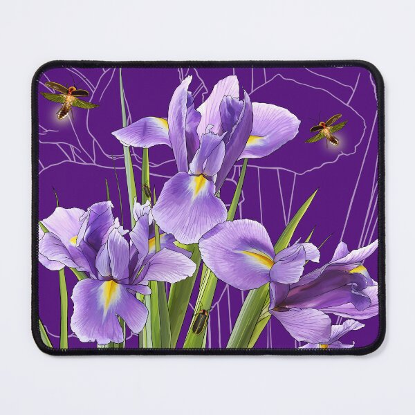 Item preview, Tennessee State Flower + Insects: Iris + Firefly designed and sold by Nikki Designs.
