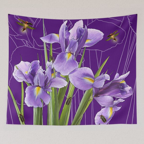 Item preview, Tennessee State Flower + Insects: Iris + Firefly designed and sold by Nikki Designs.