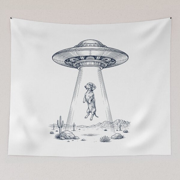 Item preview, Vintage Dachshund UFO Alien Western Dog Mom Dad Lover designed and sold by TerryConnells.