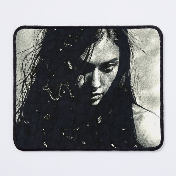 Item preview, Melancholic Long Hair Monochrome Portrait designed and sold by VesperaLin12.