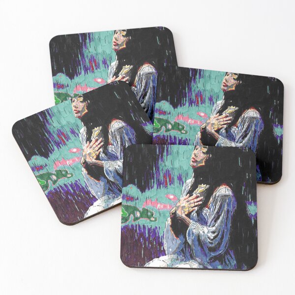 Item preview, Kneeling Figure in Rain Expressionist Portrait designed and sold by VesperaLin12.