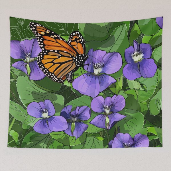 Item preview, Illinois State Flowers + Insects: Violets + Monarch Butterfly designed and sold by Nikki Designs.