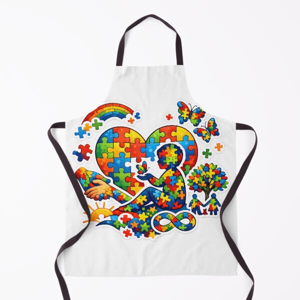 Item preview, Autism Awareness Puzzle Piece Heart Watercolor Rainbow Gift Idea for Empowering Fans designed and sold by Divakar Fashion.