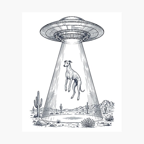 Item preview, Vintage Greyhound UFO Alien Western Dog Mom Dad Lover designed and sold by TerryConnells.
