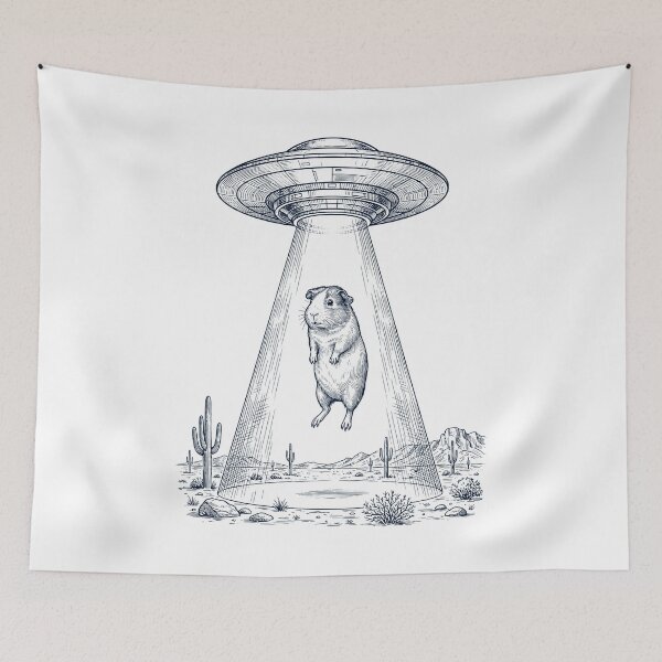 Item preview, Vintage Guinea Pig UFO Alien Western Animal Lover designed and sold by TerryConnells.