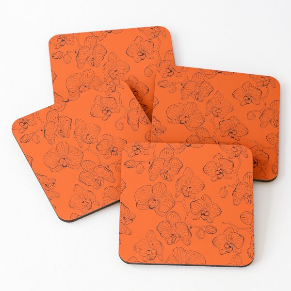Item preview, Sketch black orchid flowers on bright background designed and sold by fuzzyfox.