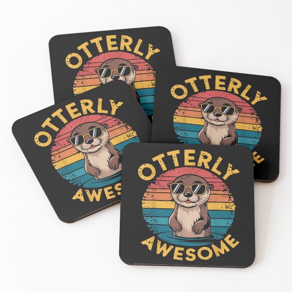 Item preview, otterly awesome funny otter sea animal retro designed and sold by 3INEKMIZAN.