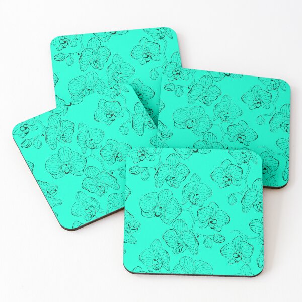 Item preview, Sketch black orchid flowers on bright background designed and sold by fuzzyfox.