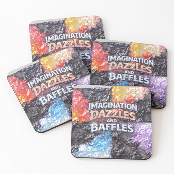 Item preview, imagination dazzles wrinkled colorful typographic abstract design designed and sold by SmashingDeals.