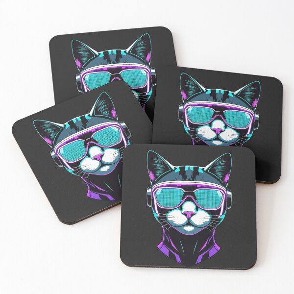 Item preview, Cyber Cat 2026 – Retro Synthwave Neon Kitty Future Aesthetic designed and sold by shlepyart.