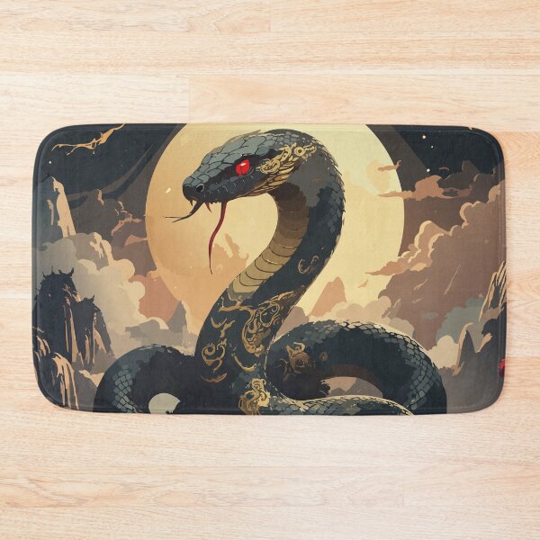 Aperçu de l'œuvre Serpent Mystique Dore Lune Fantaisie Art créée et vendue par BestChoiceService.