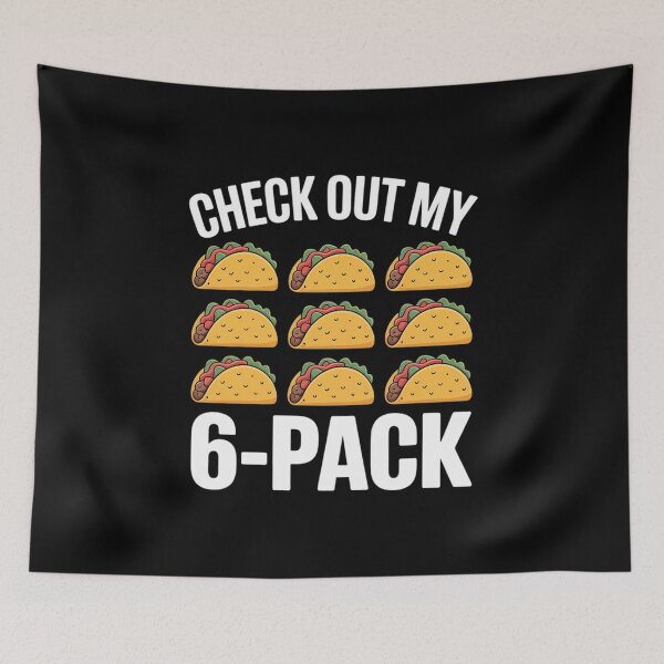 Item preview, 6 Pack Fitness Taco Funny Mexican Gym Top for Taco Lovers designed and sold by CHCsCollection.