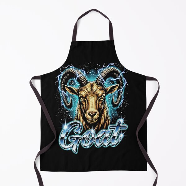 Item preview, Goat Chrome Script Ram Horns Teal Lightning Stars Retro 80s Bold designed and sold by graphixpolash.
