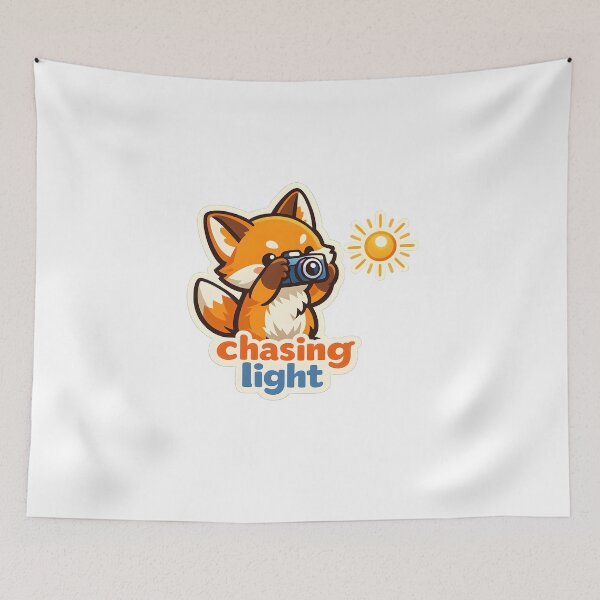 Item preview, Golden Hour Fox – Chasing Light Photography Sticker Style designed and sold by Naviora.