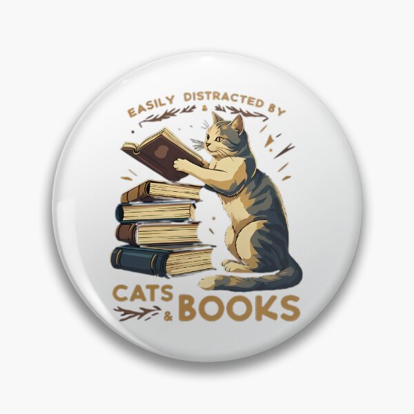 Item preview, The Easily Distracted Cat Book Lover designed and sold by chattsuede.