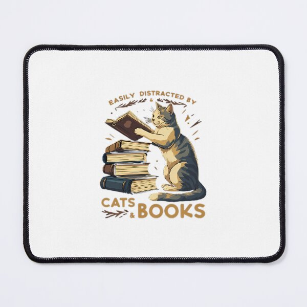 Item preview, The Easily Distracted Cat Book Lover designed and sold by chattsuede.
